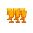 Jogo 6 Taças Vinho Âmbar Vidro Listrado 360ml