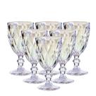 Jogo 6 Taças Vinho e Água Diamond Vidro Furta Cor 340ml - Vivaflor Decor