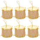 Jogo 6 Tambores Glitter Rosê Gold Iluminado LED Color Enfeite Natal - Bela Flor