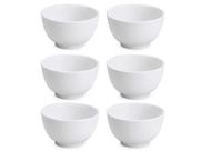Jogo 6 Tigelas de Porcelana Branca Bowl 510ml Cumbuca Japonesa