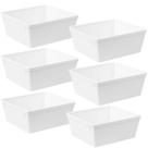 Jogo 6 Travessas Saladeiras Retangular Servir 1,4L Plástico Branco Coza Uno Restaurante Lanchonete