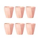 Jogo 6 un. Copo Cerâmica Louça 260ml Café Leite Chá Água Porta Objetos Escovas Kit Cores Variadas