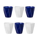Jogo 6 un. Copo Cerâmica Louça 260ml Café Leite Chá Água Porta Objetos Escovas Kit Cores Variadas