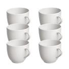 Jogo 6 Xicara Café Chá Porcelana Brancas 170ml Resistentes