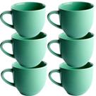 Jogo 6 Xicara Café Chá Porcelana Verde 170ml Resistentes