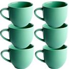 Jogo 6 Xicara Café Chá Porcelana Verde 170ml Resistentes - Porcelanas