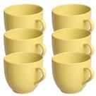 Jogo 6 Xícara Chá Café 170ml Amarela em Porcelana - Mundo da Porcelana