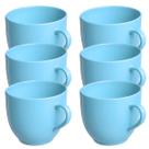 Jogo 6 Xícara Chá Café 170ml Azul em Porcelana - Mundo da Porcelana