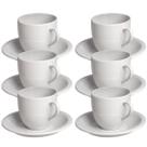 Jogo 6 Xícara Chá Com Pires 95ml Branco em Porcelana - Mundo da Porcelana