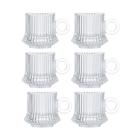 Jogo 6 Xícara de Café Caneca Vidro Robusta Lines 85ml Em Casa Tem Jogo 6 Xícara de Café Caneca Vidro Robusta Lines 85ml Em Casa Tem
