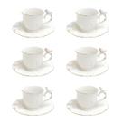 Jogo 6 xícaras 100ml para café de porcelana colorida com pires redondo Birds Wolff - 18126 Jogo 6 xícaras 100ml para café de porcelana colorida com pires redondo Birds Wolff - 18126
