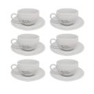 Jogo 6 Xícaras 160ml Chá Porcelana Branca Manhattan - Hauskraft