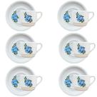 Jogo 6 Xicaras Café/Chá hotel 200ml Empilháveis - Flor Azul