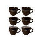 Jogo 6 Xícaras Café Coffee Envelhecidas Porcelana 75 ml Jogo 6 Xícaras Café Coffee Envelhecidas Porcelana 75 ml
