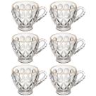Jogo 6 Xícaras Café Curto 80ml Fio de Ouro Vidro Lile Lyor Cafezinho Clínica Atendimento Recepção