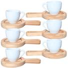 Jogo 6 xícaras café expresso 75ml Porcelana c/ pires panela Jogo 6 xícaras café expresso 75ml Porcelana c/ pires panela