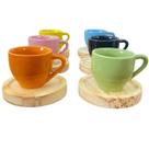 Jogo 6 xícaras café expresso 75ml Porcelana c/ pires redondo Jogo 6 xícaras café expresso 75ml Porcelana c/ pires redondo