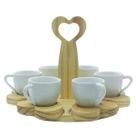 Jogo 6 xícaras café expresso 75ml -Suporte c/Pires Removível Jogo 6 xícaras café expresso 75ml -Suporte c/Pires Removível