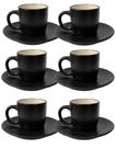 Jogo 6 xicaras cafe pires ceramica denny preto 130ml caneca Jogo 6 xicaras cafe pires ceramica denny preto 130ml caneca