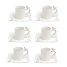 Jogo 6 Xícaras Café Porcelana Birds Plate Wolff 80ml