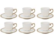 Jogo 6 Xicaras Café Porcelana C/pires Paddy 90ml - Rojemac