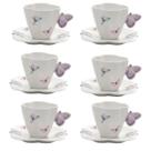 Jogo 6 Xícaras Chá 200ml Porcelana Wolff Borboletas