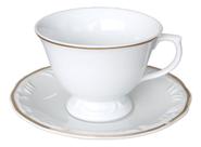 Jogo 6 Xícaras Chá Filete Ouro Pomerode Porcelana Schmidt