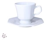 Jogo 6 Xícaras Chá Prisma Com Pires Porcelana Schmidt 200ml