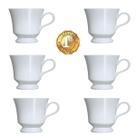 Jogo 6 Xícaras Chá S/ Pires Capri Porcelana Branca Germer 1a Linha