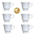 Jogo 6 Xícaras Chá S/ Pires Capri Porcelana Branca Germer 1a Linha