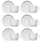 Jogo 6 Xícaras de Café com Pires de Porcelana 65ml Classe Única Iguaçu Germer Branco Jogo 6 Xícaras de Café com Pires de Porcelana 65ml Classe Única Iguaçu Germer Branco