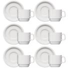 Jogo 6 Xícaras de Café com Pires de Porcelana 65ml Classe Única Iguaçu Germer Branco Jogo 6 Xícaras de Café com Pires de Porcelana 65ml Classe Única Iguaçu Germer Branco