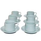 Jogo 6 xícaras de Café e Chá com pires - 200 ml Semi-Empilháveis - Porcelana branca Jogo 6 xícaras de Café e Chá com pires - 200 ml Semi-Empilháveis - Porcelana branca