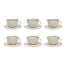 Jogo 6 Xícaras De Café Porcelana Oxford Unni Brisa 200ml Kit Completo