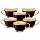 Jogo 6 Xícaras de Café Vidro 90ml Conjunto de Xicara Chá redonda com Alça Cappuccino