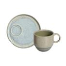 Jogo 6 Xícaras de Chá 220ml Empilháveis Stoneware C/ Pires Porto Brasil - Jogo 6 Xícaras de Chá 220ml Empilháveis Stoneware C/ Pires Porto Brasil -