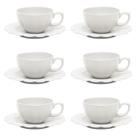 Jogo 6 Xicaras de Chá Café com Pires 220ml Flora Camelia Porcelana Oxford