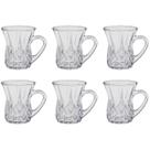 Jogo 6 Xícaras de Chá Café Vidro Cristal 140ml Elegante Decoração