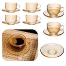 Jogo 6 Xicaras de Chá e Café 150ml Ambar Dourada Nice Lyor Mesa Posta Luxo