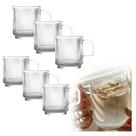 Jogo 6 Xícaras de Vidro 350ml Caneca de Vidro Canelado Trabalhado