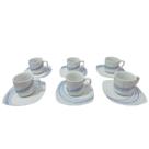 Jogo 6 Xícaras e Pires Café Porcelana Italiana 50ml Bugatti Jogo 6 Xícaras e Pires Café Porcelana Italiana 50ml Bugatti