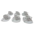 Jogo 6 Xícaras e Pires Café Porcelana Italiana 50ml Bugatti Jogo 6 Xícaras e Pires Café Porcelana Italiana 50ml Bugatti