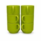 Jogo 6 Xícaras Empilháveis Hotel de Porcelana 200ml Para Café, Espresso, Capuccino, Chá