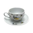 Jogo 6 Xícaras Honey Com Pires De Porcelana Café Chá 160ml Jogo 6 Xícaras Honey Com Pires De Porcelana Café Chá 160ml