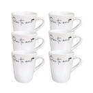Jogo 6 Xícaras Porcelana 120ml Pai Te Amo Bigode