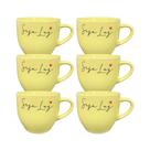 Jogo 6 Xícaras Porcelana Amarela Paris Seja Luz 170ml