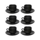 Jogo 6 Xícaras Porcelana C/Pires Manhattan Chá Café 90ml