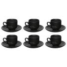 Jogo 6 Xícaras Porcelana Com Pires Manhattan Chá Café 90ml
