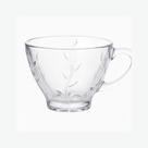 Jogo 6 Xícaras Vidro Transparente Dumiat Flowers Mandala Chá Café Elegante Cozinha Mesa Posta