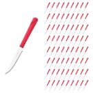 Jogo 72 Facas Aço Inox e Plástico Vermelho Linha Luna